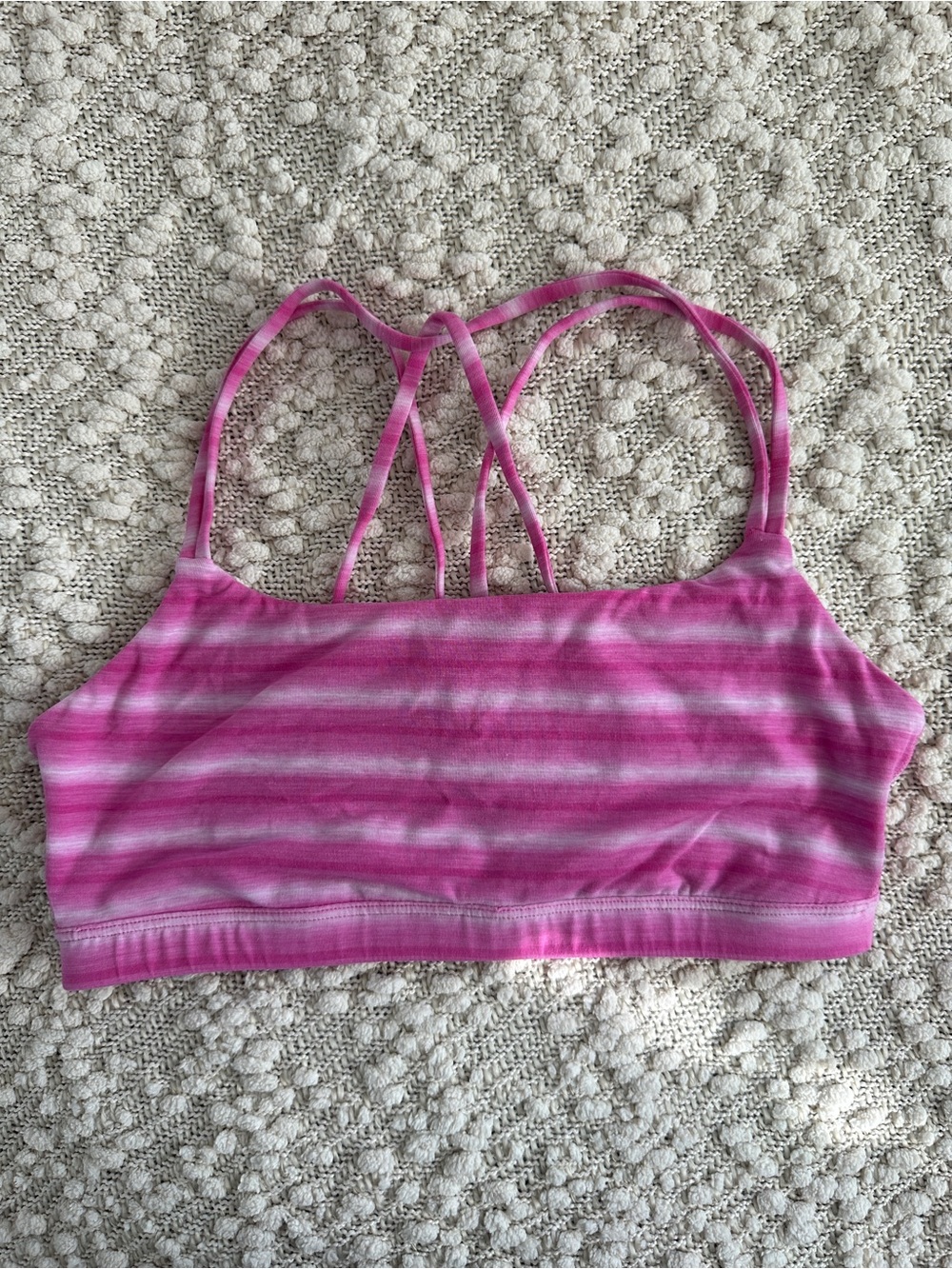 GapFit Low Impact Breathe Strappy Sports Bra Pink Ombre Size M